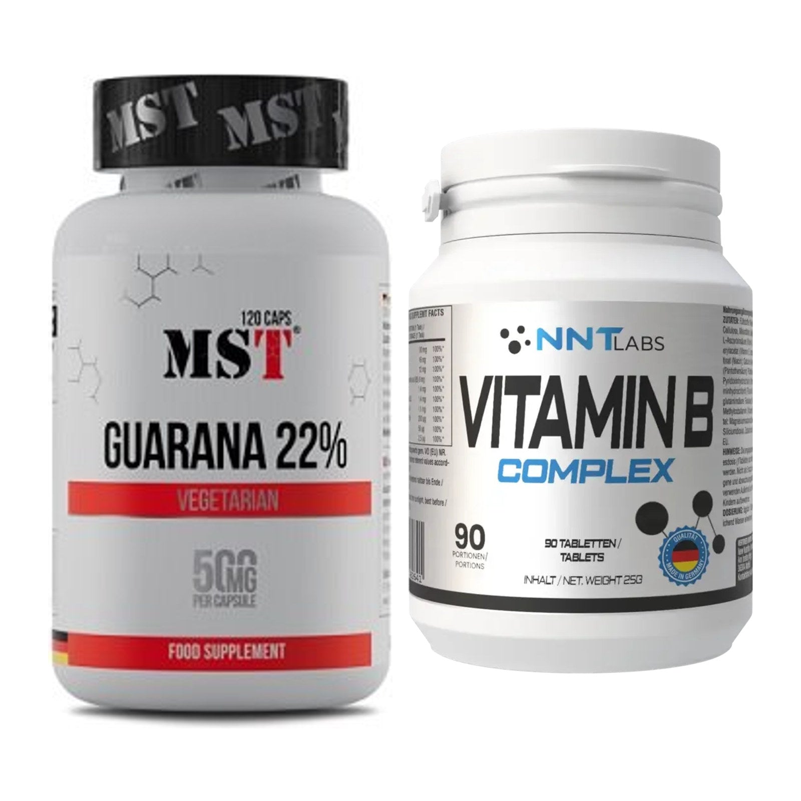 Koffein & B-Vitamine: MST Guarana 22% + NNT Vitamin B Complex – alle enthaltenen Artikel