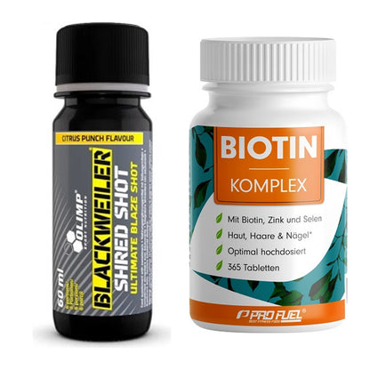Koffein & B-Vitamine: Olimp Blackweiler + ProFuel BIOTIN Komplex – alle enthaltenen Artikel