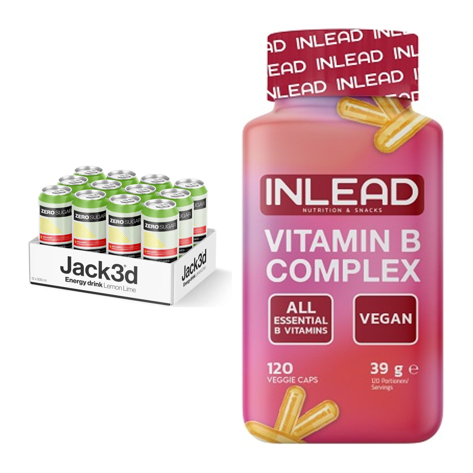 Koffein & B-Vitamine: USP Labs Jack3d Energy + INLEAD Vitamin B – alle enthaltenen Artikel