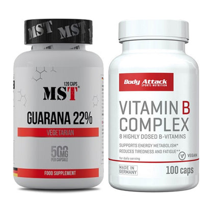 Koffein & B-Vitamine: MST Guarana 22% + Body Attack Vitamin B-Complex – alle enthaltenen Artikel
