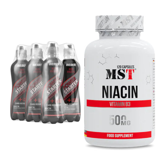Koffein & B-Vitamine: Weider Power Starter Energy Drink + MST Niacin – alle enthaltenen Artikel