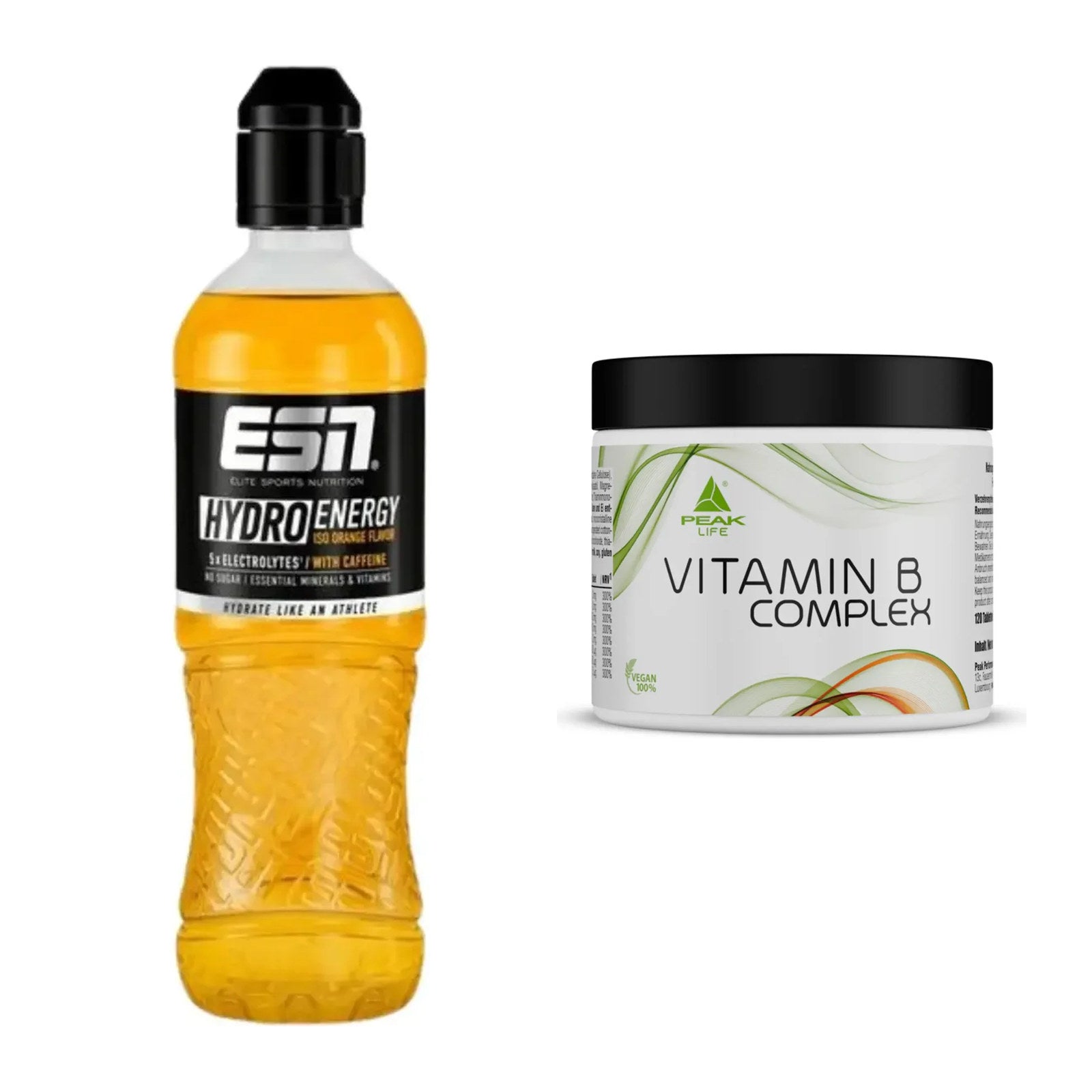 Koffein & B-Vitamine: ESN HydroEnergy + Peak Vitamin B Complex – alle enthaltenen Artikel