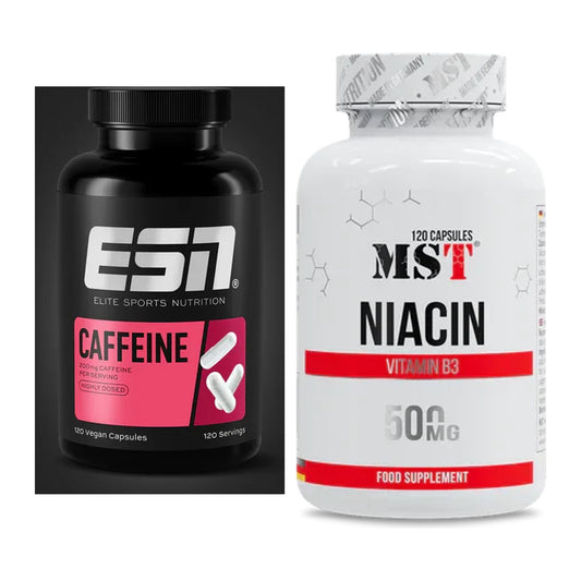Koffein & B-Vitamine: ESN Caffeine Caps + MST Niacin – alle enthaltenen Artikel