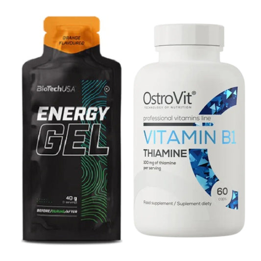 Koffein & B-Vitamine: BioTech Energy Gel + Ostrovit Vitamin B1 – alle enthaltenen Artikel