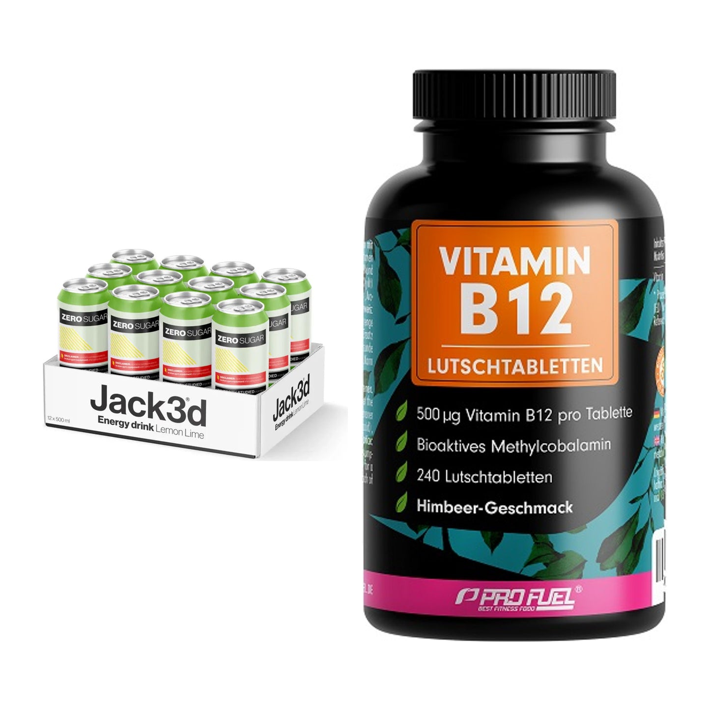 Koffein & B-Vitamine: USP Labs Jack3d Energy + ProFuel Vitamin B12 240 – alle enthaltenen Artikel