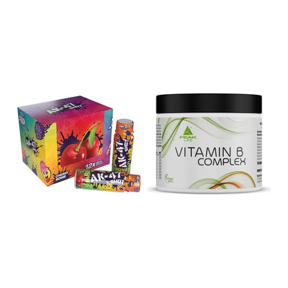 Koffein & B-Vitamine: AK47 Labs AK47 Shots + Peak Vitamin B Complex – alle enthaltenen Artikel
