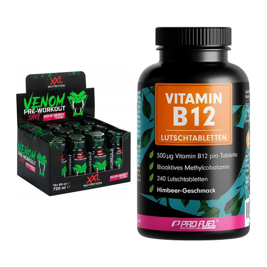 Koffein & B-Vitamine: XXL Nutrition Venom + ProFuel Vitamin B12 – alle enthaltenen Artikel
