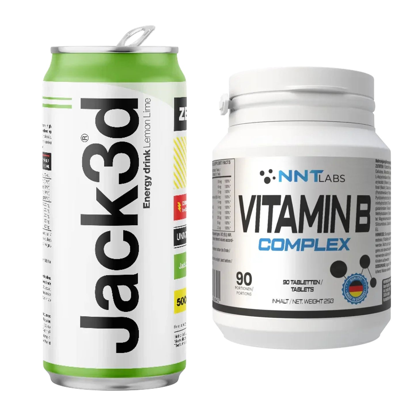 Koffein & B-Vitamine: USP Labs Jack3d Energy + NNT Vitamin B Complex – alle enthaltenen Artikel