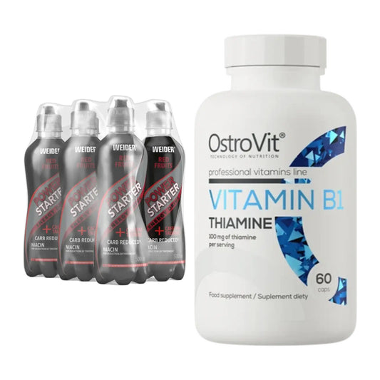 Koffein & B-Vitamine: Weider Power Starter + Ostrovit Vitamin B1 – alle enthaltenen Artikel