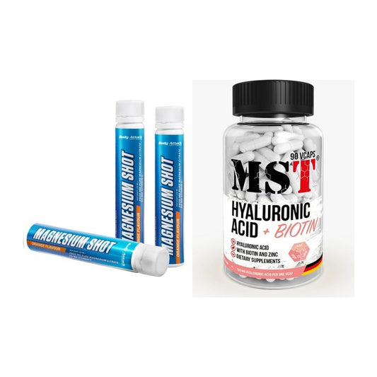 Koffein & B-Vitamine: Body Attack Magnesium + MST Hyaluronic Acid – alle enthaltenen Artikel
