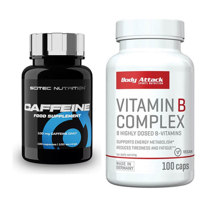 Koffein & B-Vitamine: Scitec Caffeine + Body Attack Vitamin B-Complex – alle enthaltenen Artikel