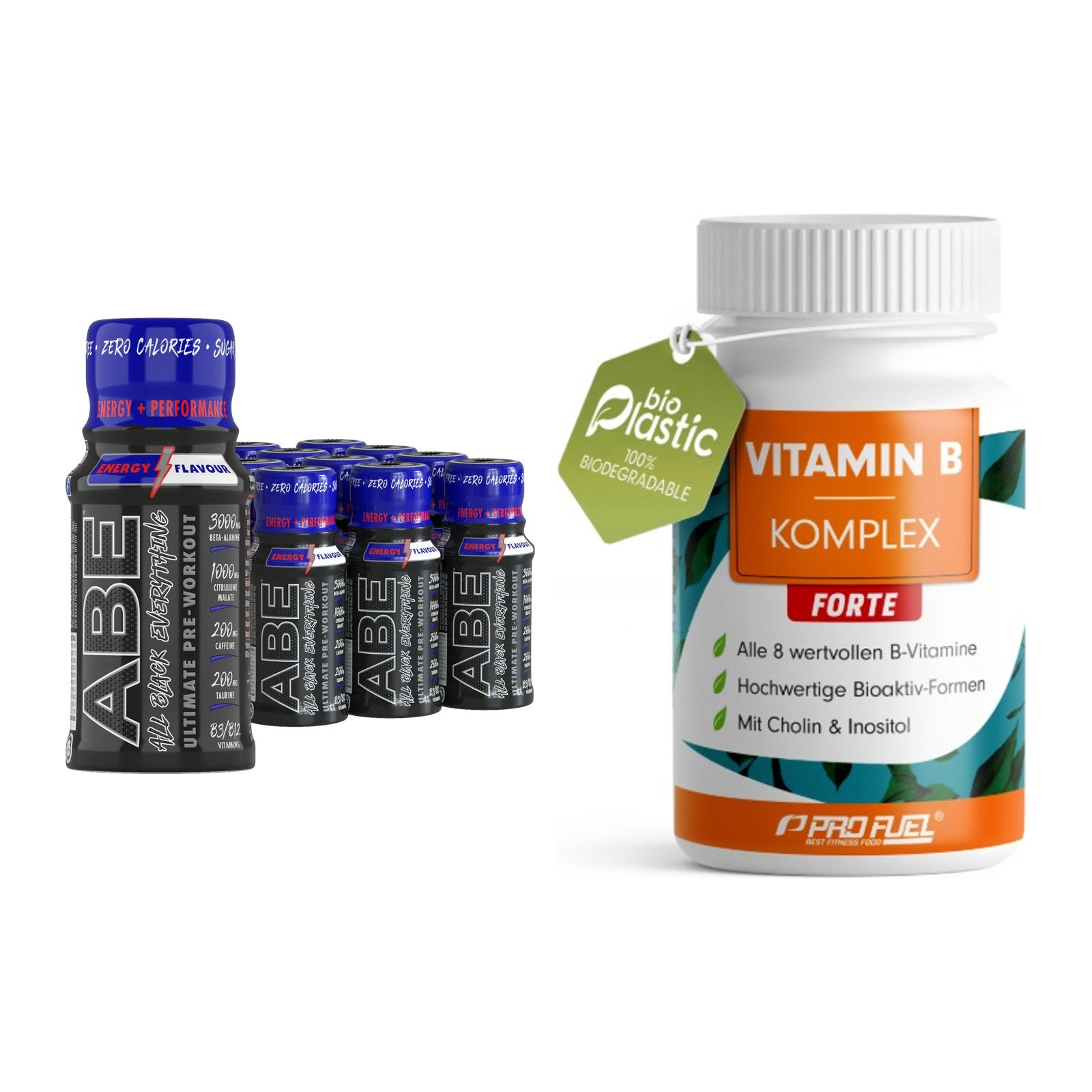 Koffein & B-Vitamine: Applied ABE Pre-Workou + ProFuel Vitamin B – alle enthaltenen Artikel