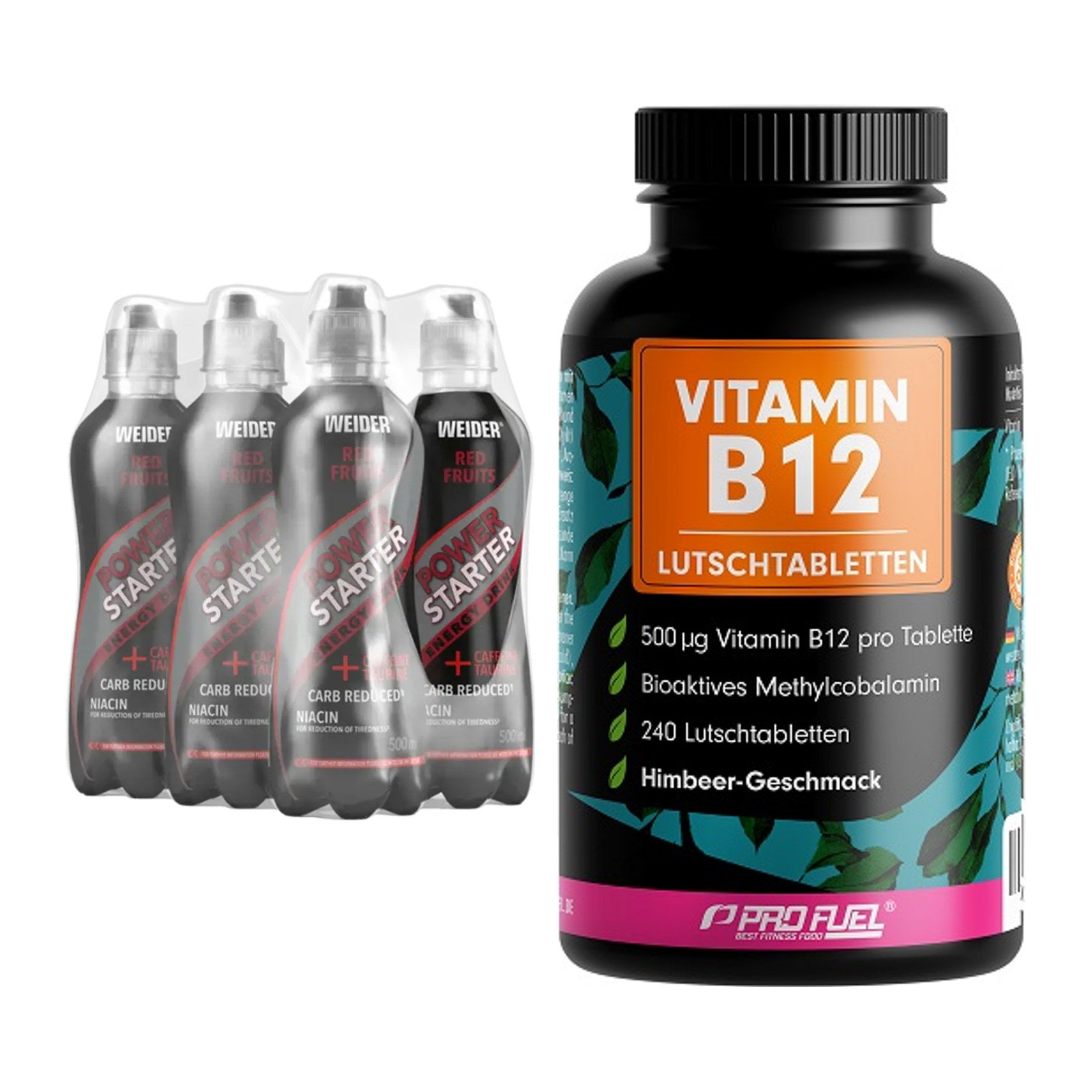 Koffein & B-Vitamine: Weider Power Starter + ProFuel Vitamin B12 – alle enthaltenen Artikel