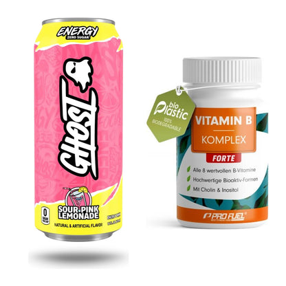 Koffein & B-Vitamine: Ghost Energy 12 x 500 + ProFuel Vitamin B – alle enthaltenen Artikel
