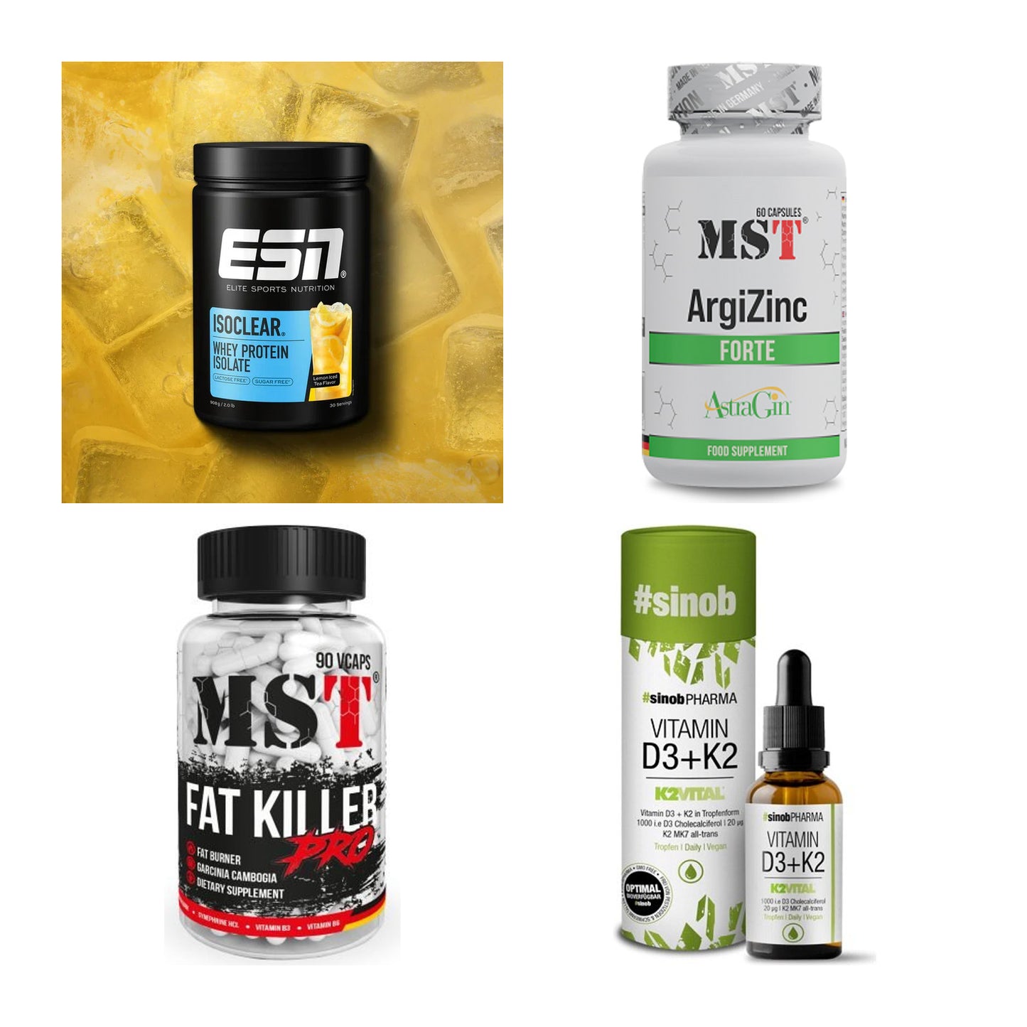 Wettkampfvorbereitung: ESN ISOCLEAR + MST ArgiZinc + 2 weitere – alle enthaltenen Artikel