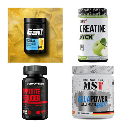 Wettkampfvorbereitung: ESN ISOCLEAR + MST Creatine + 2 weitere – alle enthaltenen Artikel