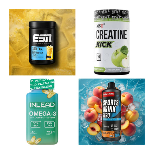 Wettkampfvorbereitung: ESN ISOCLEAR + MST Creatine + 2 weitere – alle enthaltenen Artikel