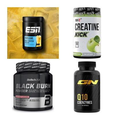Wettkampfvorbereitung: ESN ISOCLEAR + MST Creatine + 2 weitere – alle enthaltenen Artikel