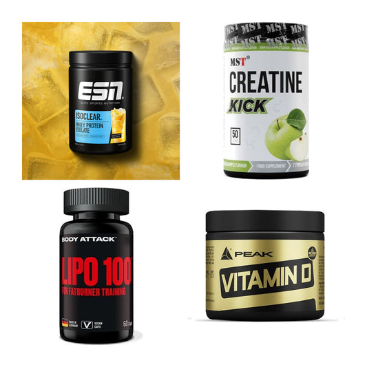 Wettkampfvorbereitung: ESN ISOCLEAR + MST Creatine + 2 weitere – alle enthaltenen Artikel