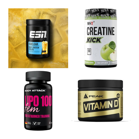 Wettkampfvorbereitung: ESN ISOCLEAR + MST Creatine + 2 weitere – alle enthaltenen Artikel