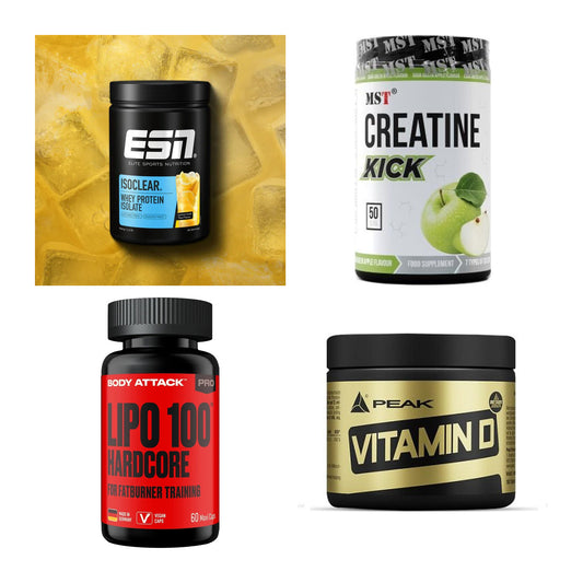 Wettkampfvorbereitung: ESN ISOCLEAR + MST Creatine + 2 weitere – alle enthaltenen Artikel