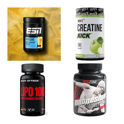 Wettkampfvorbereitung: ESN ISOCLEAR + MST Creatine + 2 weitere – alle enthaltenen Artikel