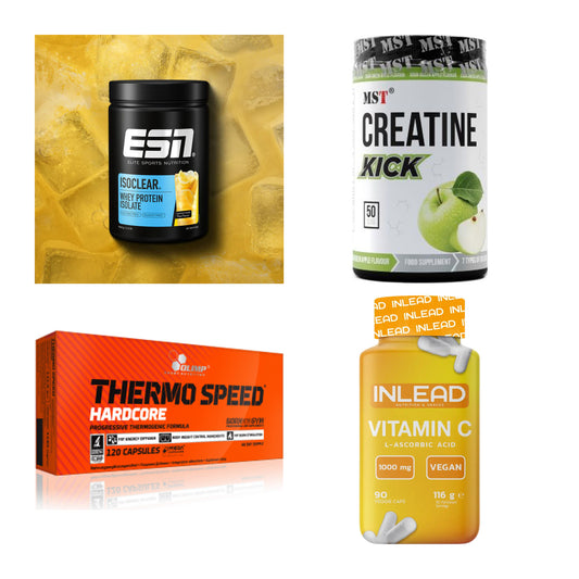 Wettkampfvorbereitung: ESN ISOCLEAR + MST Creatine + 2 weitere – alle enthaltenen Artikel