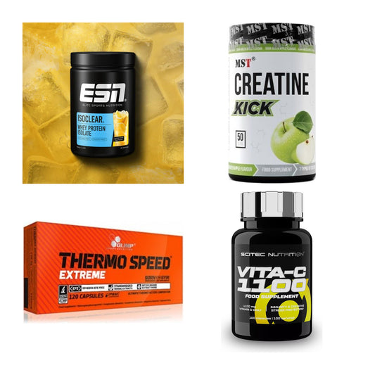 Wettkampfvorbereitung: ESN ISOCLEAR + MST Creatine + 2 weitere – alle enthaltenen Artikel