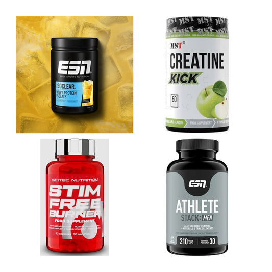 Wettkampfvorbereitung: ESN ISOCLEAR + MST Creatine + 2 weitere – alle enthaltenen Artikel