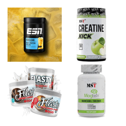 Wettkampfvorbereitung: ESN ISOCLEAR + MST Creatine + 2 weitere – alle enthaltenen Artikel