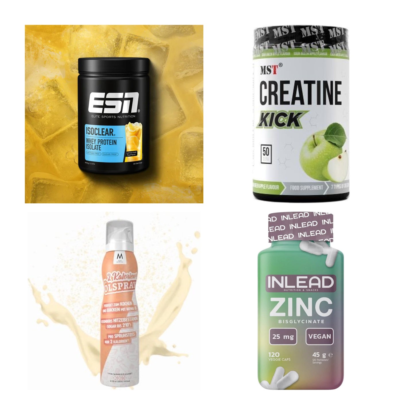 Wettkampfvorbereitung: ESN ISOCLEAR + MST Creatine + 2 weitere – alle enthaltenen Artikel
