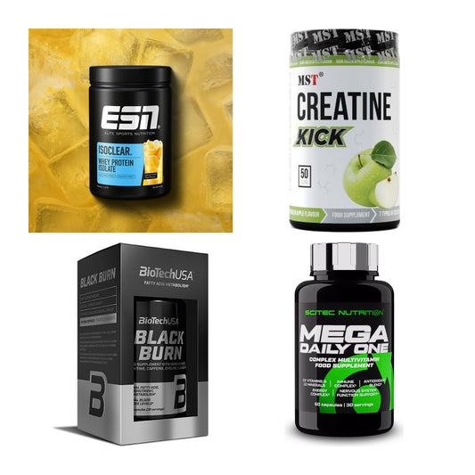 Wettkampfvorbereitung: ESN ISOCLEAR + MST Creatine + 2 weitere – alle enthaltenen Artikel