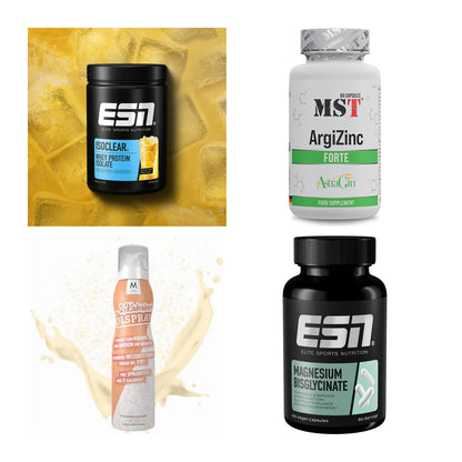 Wettkampfvorbereitung: ESN ISOCLEAR + MST ArgiZinc + 2 weitere – alle enthaltenen Artikel