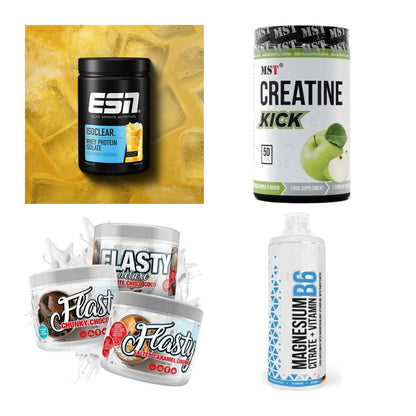 Wettkampfvorbereitung: ESN ISOCLEAR + MST Creatine + 2 weitere – alle enthaltenen Artikel