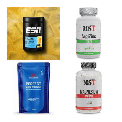 Wettkampfvorbereitung: ESN ISOCLEAR + MST ArgiZinc + 2 weitere – alle enthaltenen Artikel