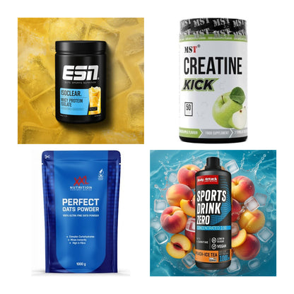 Wettkampfvorbereitung: ESN ISOCLEAR + MST Creatine + 2 weitere – alle enthaltenen Artikel