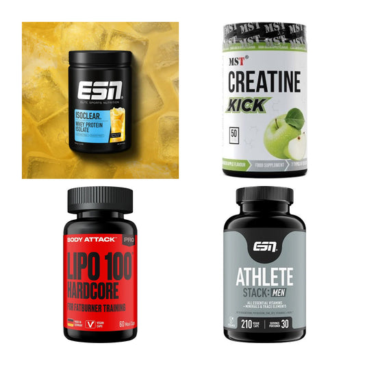 Wettkampfvorbereitung: ESN ISOCLEAR + MST Creatine + 2 weitere – alle enthaltenen Artikel