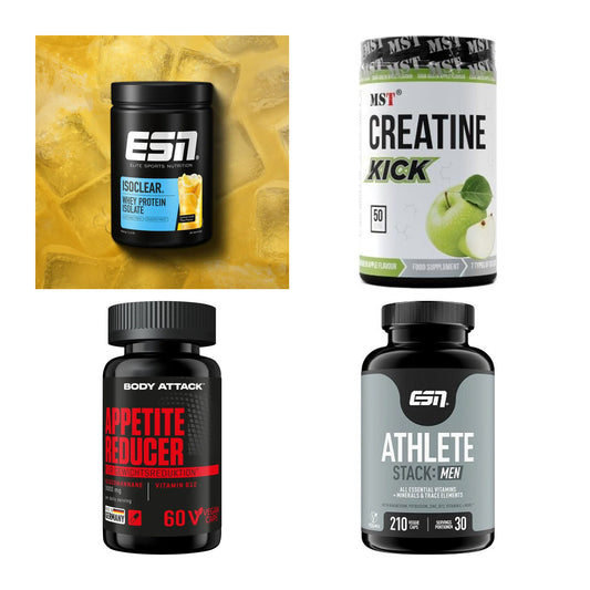 Wettkampfvorbereitung: ESN ISOCLEAR + MST Creatine + 2 weitere – alle enthaltenen Artikel