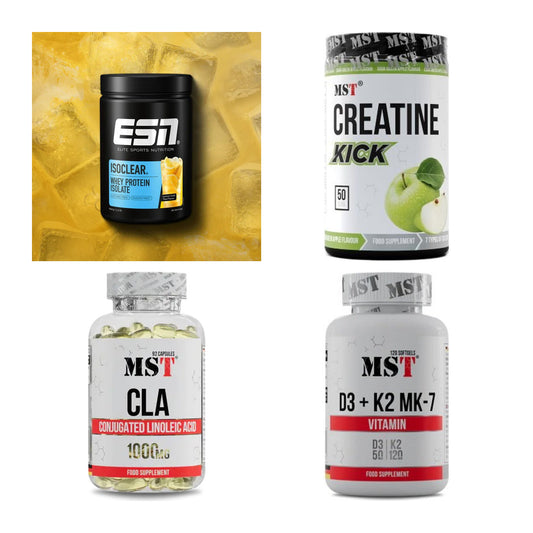 Wettkampfvorbereitung: ESN ISOCLEAR + MST Creatine + 2 weitere – alle enthaltenen Artikel
