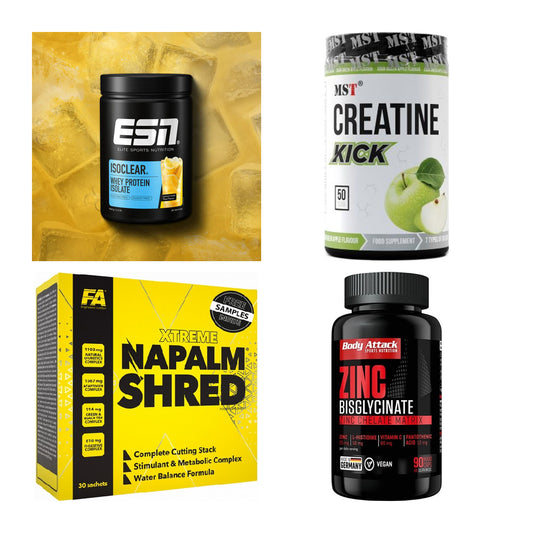 Wettkampfvorbereitung: ESN ISOCLEAR + MST Creatine + 2 weitere – alle enthaltenen Artikel