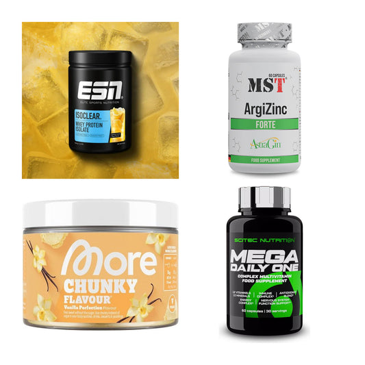 Wettkampfvorbereitung: ESN ISOCLEAR + MST ArgiZinc + 2 weitere – alle enthaltenen Artikel