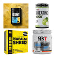 Wettkampfvorbereitung: ESN ISOCLEAR + MST Creatine + 2 weitere – alle enthaltenen Artikel