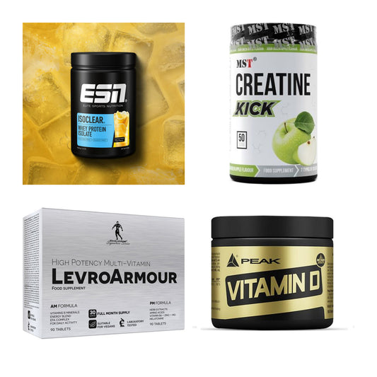 Wettkampfvorbereitung: ESN ISOCLEAR + MST Creatine + 2 weitere – alle enthaltenen Artikel