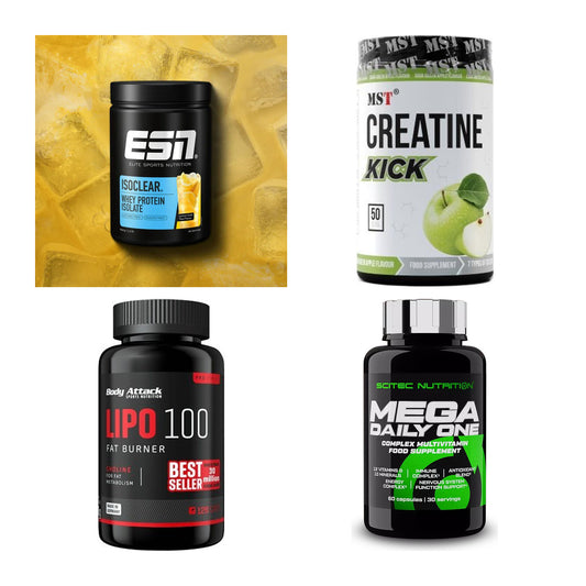 Wettkampfvorbereitung: ESN ISOCLEAR + MST Creatine + 2 weitere – alle enthaltenen Artikel