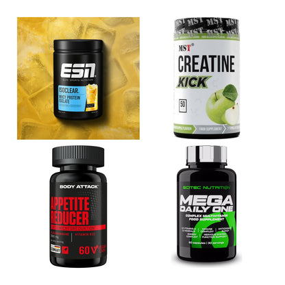 Wettkampfvorbereitung: ESN ISOCLEAR + MST Creatine + 2 weitere – alle enthaltenen Artikel