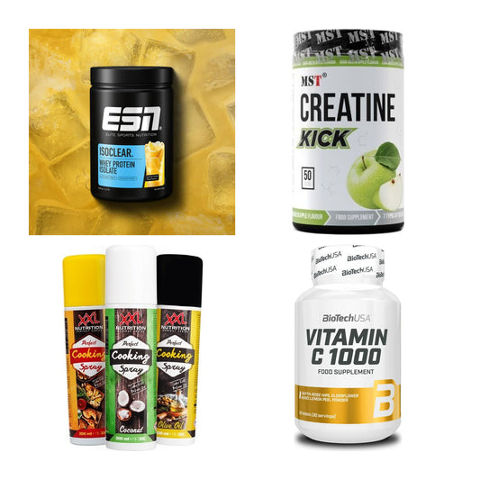 Wettkampfvorbereitung: ESN ISOCLEAR + MST Creatine + 2 weitere – alle enthaltenen Artikel