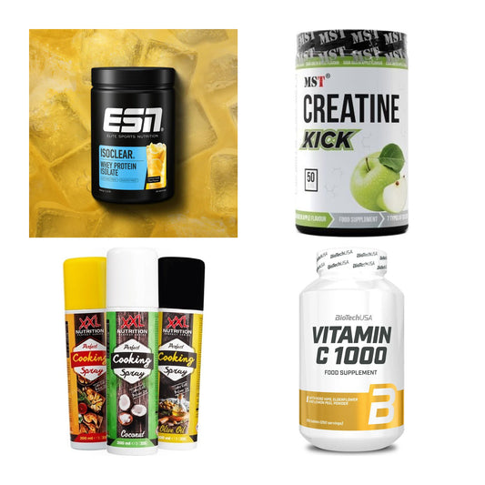Wettkampfvorbereitung: ESN ISOCLEAR + MST Creatine + 2 weitere – alle enthaltenen Artikel