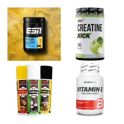 Wettkampfvorbereitung: ESN ISOCLEAR + MST Creatine + 2 weitere – alle enthaltenen Artikel