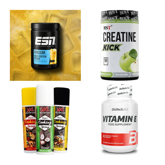 Wettkampfvorbereitung: ESN ISOCLEAR + MST Creatine + 2 weitere – alle enthaltenen Artikel