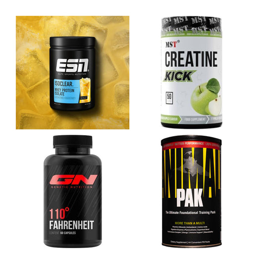 Wettkampfvorbereitung: ESN ISOCLEAR + MST Creatine + 2 weitere – alle enthaltenen Artikel